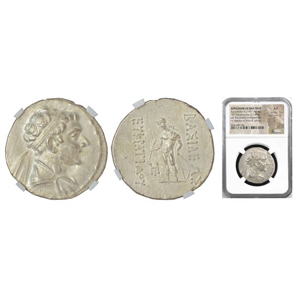 Ancient India: Indo-Greeks, silver tetradrachm of Eucratides II, BN series 1, 17.05g.