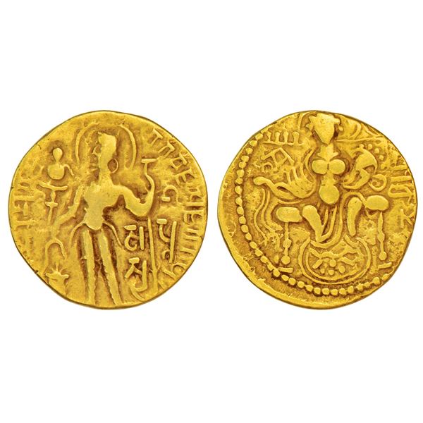 Ancient India: Gupta Empire, gold dinar of Samudra Gupta, 'Standard/Javelin' type, S. Kumar Class II