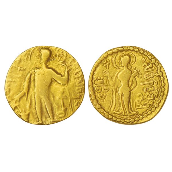 Ancient India: Gupta Empire - gold dinar of Samudra Gupta, 'Kacha' type, S. Kumar Class I, 7.43g