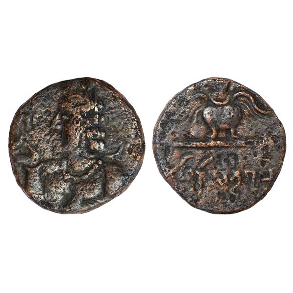 Ancient India: Gupta Empire - copper coin of Chandragupta II, full unit, S. Kumar class III, 5.82g.