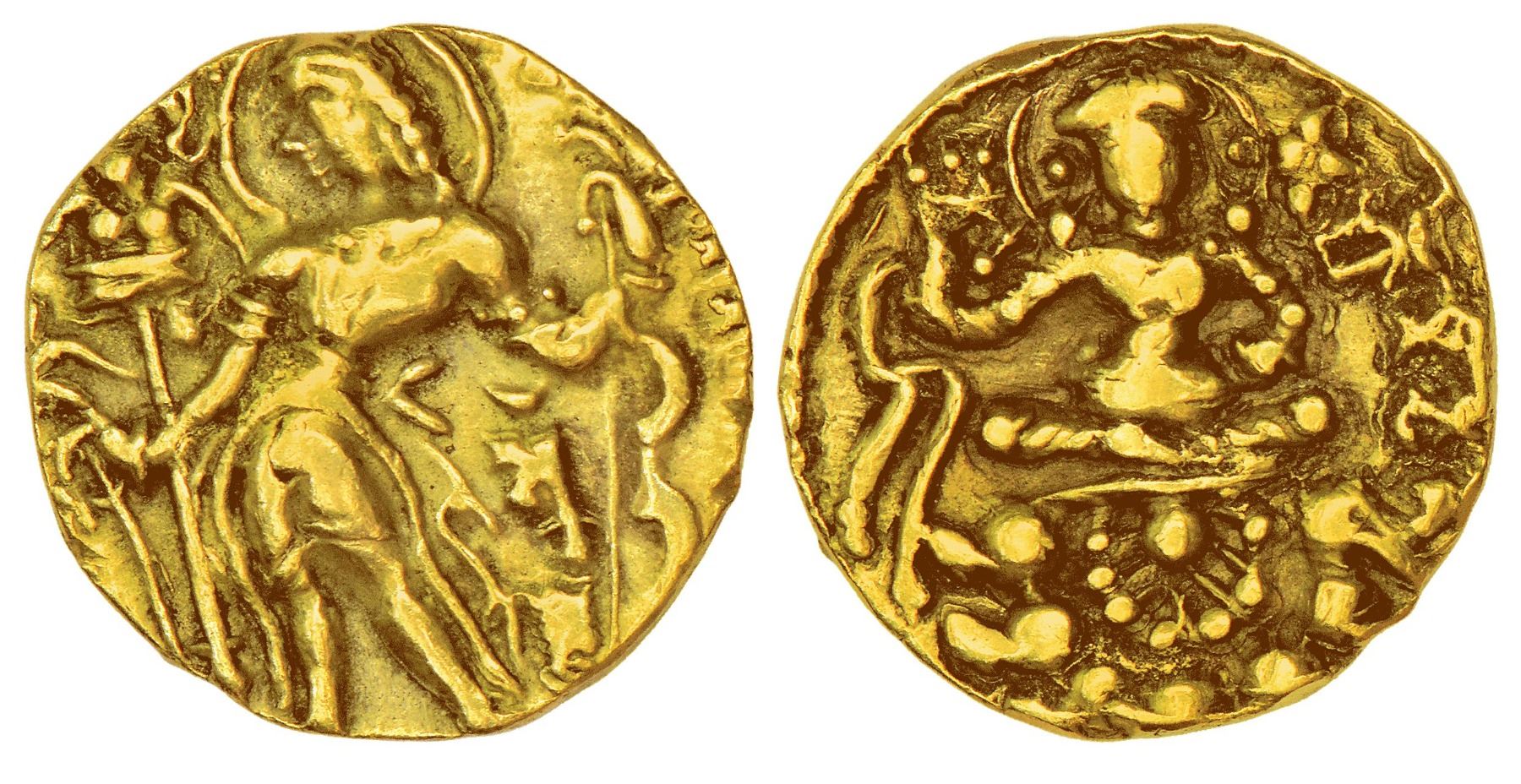 Ancient India: Gupta Empire - gold heavy dinar of Skanda Gupta, 'Archer ...
