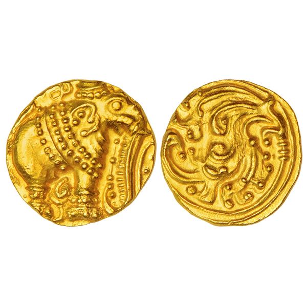 Medieval India: Western Gangas, gold gajapati pagoda, MCSI-I 192-193, 14.68mm, 3.88g.