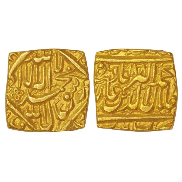 Mughals: Akbar (1556-1605 AD) - gold mohur of 9-rupees (normal weight), Kalima type, Patna mint,