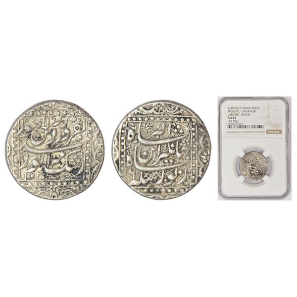 Mughals: Jahangir, silver 'Sawai' rupee (25% heavy weight), Lahore mint, 'Farwardin, Rashk Anwar