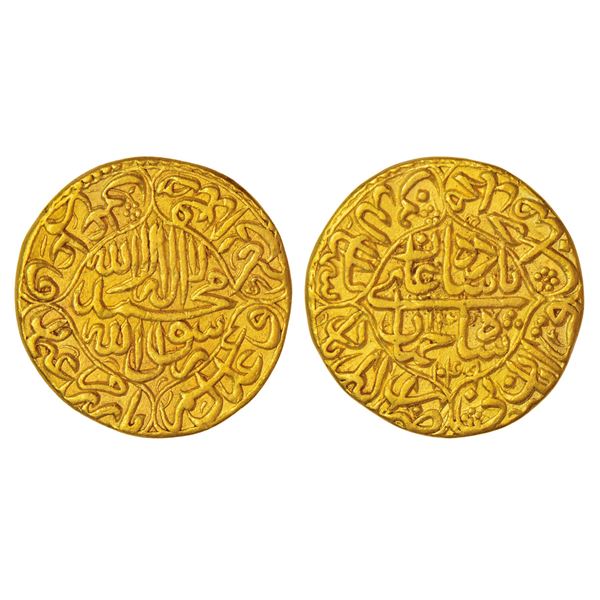 Mughals: Shah Jahan (1628-1658 AD), gold mohur, Akbarabad mint, AH 1049/RY 13, KM 258.1,