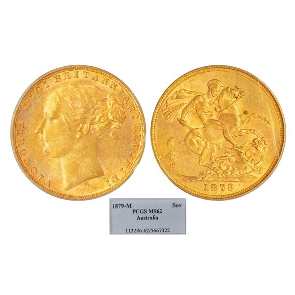 Foreign: Australia, Victoria (1837-1901 AD), gold sovereign, Melbourne mint, 'M' mintmark, 1879,