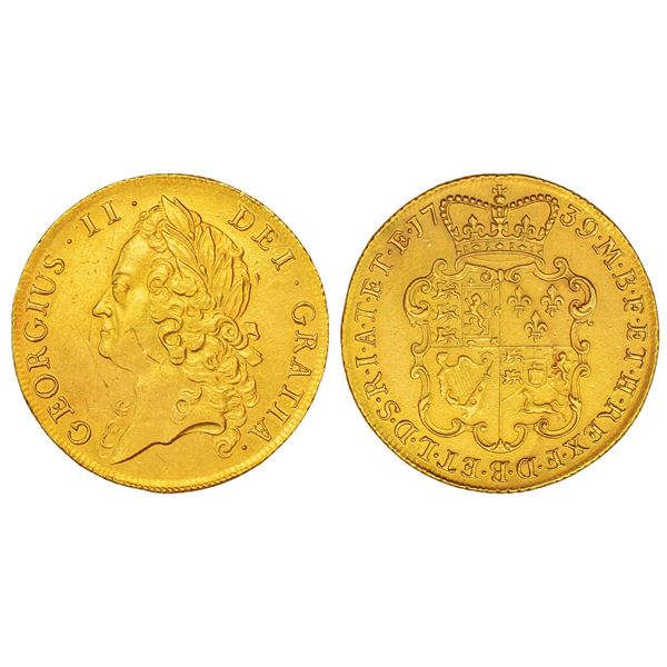 Foreign: Great Britain, George II (1727-1760 AD), gold 2 guineas, 1739, KM 578, 16.3g.