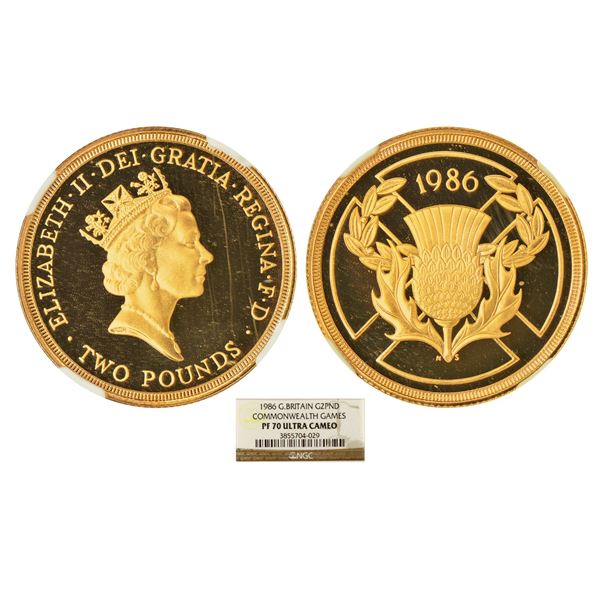 Foreign: Great Britain, Elizabeth II (1952-2022 AD), gold 2 pounds, Royal mint, Proof, 1986,