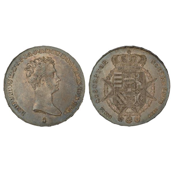 Foreign: Italian States-Tuscany, Leopold II, silver 4 fiorini, 1839, KM C75a, 27.26g.