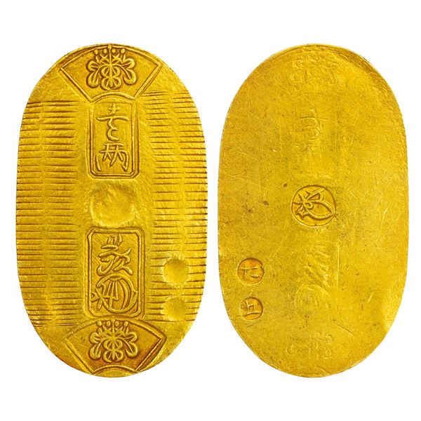 Foreign: Japan, Manen Era, gold koban (1 ryo), Edo (Tokyo) mint, KM C22d, 3.32g.