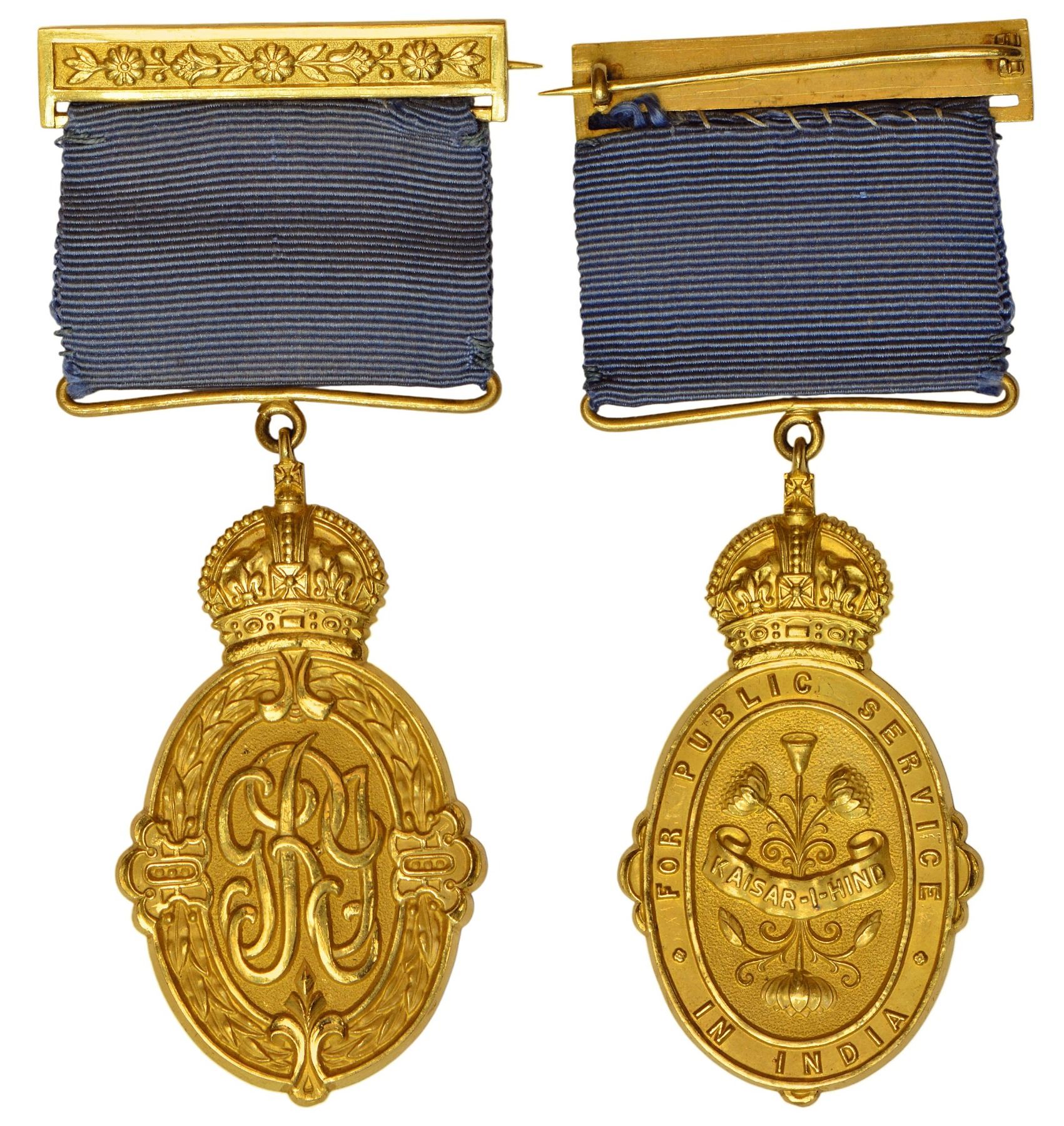 George V, Kaiser-i-Hind gold medal for Public Service, First class, ND ...