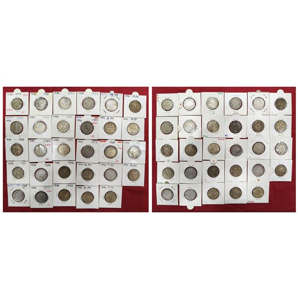 Large Lots: A group of 59 Kutch silver 2½ kori of Khengarji III - 59 coins