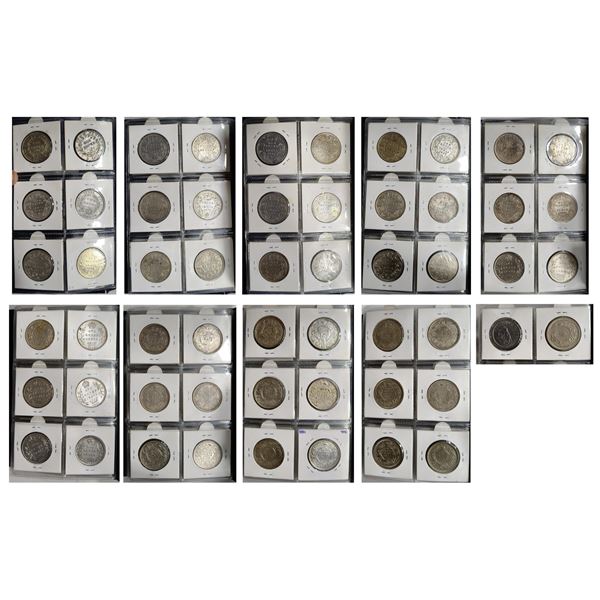Large Lots: An album of 56 British India rupee of William IV, 56 coins