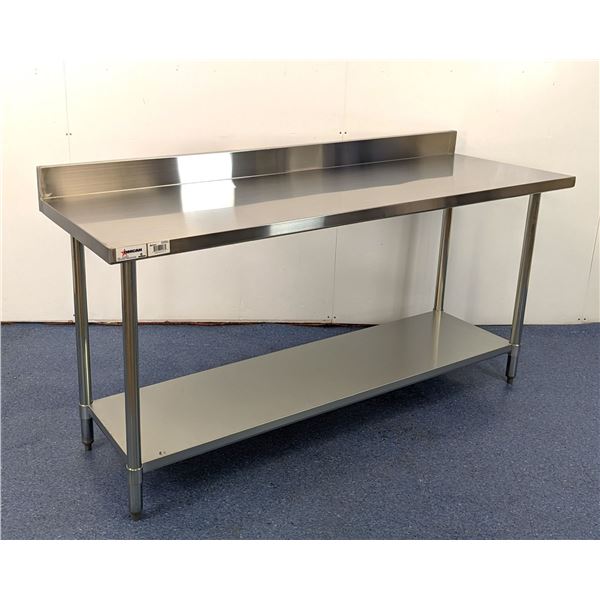 72" x 24" Stainless Steel Work Table with 4" Backsplash, Omcan 22083 | MR5-5