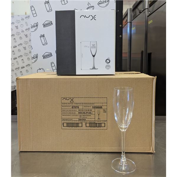 Nude 6-1/4oz Flute Champagne Glasses - Lot of 24 (1 Case) | LBD