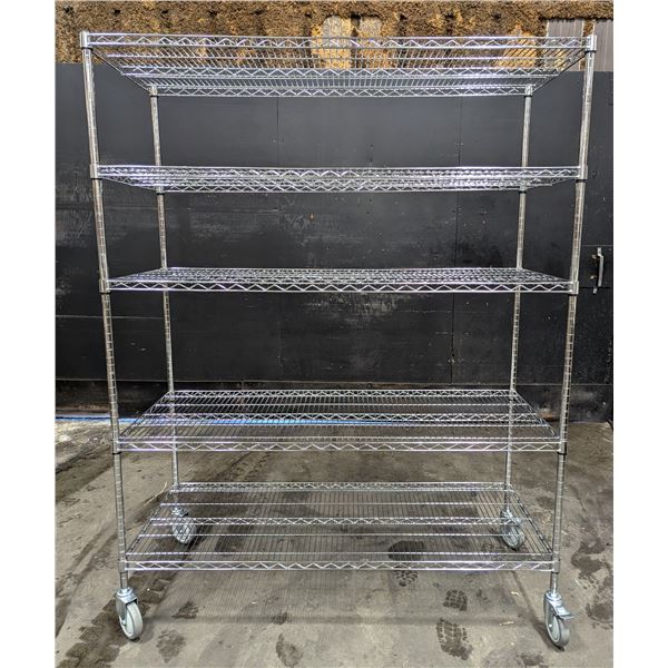 60" x 24" 5-Tier Heavy Duty Wire Shelving With Wheels | R4-1
