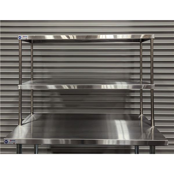 48" x 14" Stainless Double Over Shelf, Omcan 23988 | LBD1-2