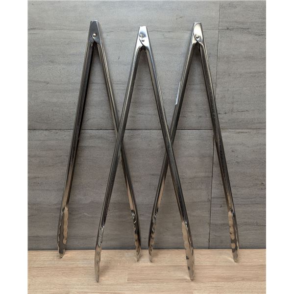 16" Stainless Steel Utility Tongs, Johnson Rose 3976 - Lot of 3 | FtMC1