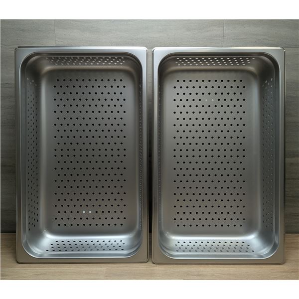 Full Size, 4" Deep Stainless Perforated Inserts - Lot of 2 | L4-2/58105