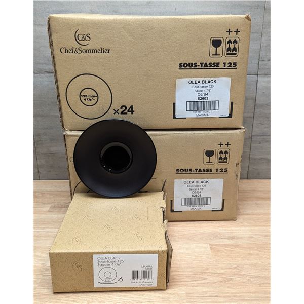 Olea 4-7/8" Black Bread Plates, Arcoroc S2603 - Lot of 48 (2 Cases) | ML5-2
