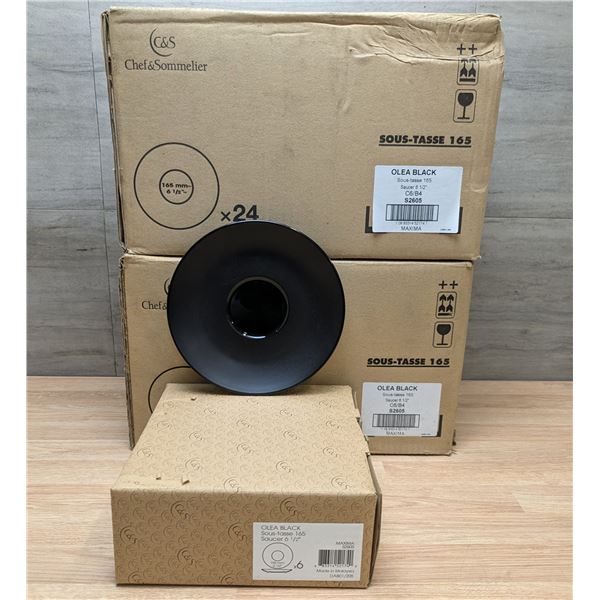 Olea 6.75" Black Bread Plates, Arcoroc S2605 - Lot of 48 (2 Cases) | ML5-2