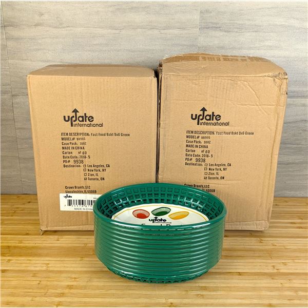 9-1/4" x 5-3/4" Oval Plastic Baskets - Lot of 72 (2 Cases) | BB96G/RBD