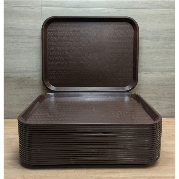 Carlisle Café Brown 14" x 18" Cafeteria Trays - Lot of 20 | Ft1