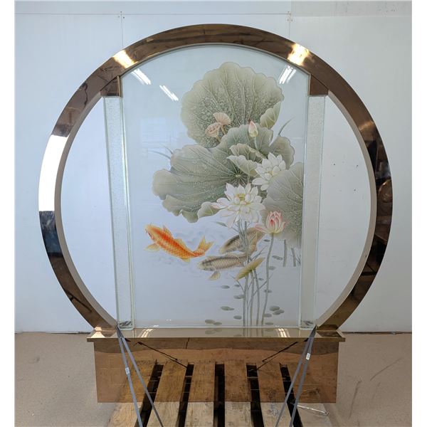 Koi & Lotus Glass Room Divider | R5