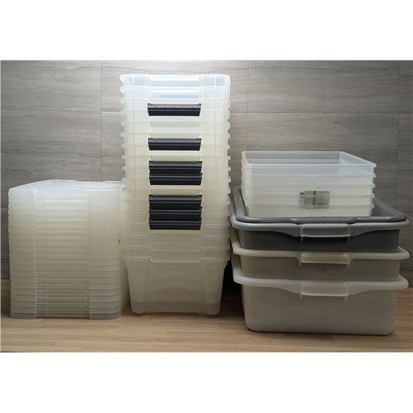 Assorted Plastic Containers & Lids - Lot of Approx 40pcs | PZ5/EC6