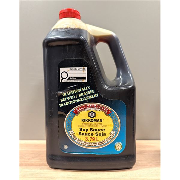 Kikkoman Traditionally Brewed Soy Sauce, 3.79L - Lot of 2 | L3-2