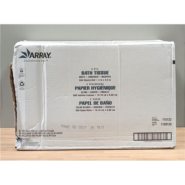 Array Bath Tissue, White, Wrapped, 1199129 - Lot of 96 Rolls ( 1 Case ) | L4-2