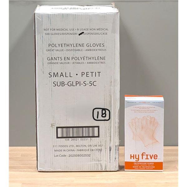 Hy Five Polyethylene Gloves, Small , 500cnt - Lot of 18 | MM1