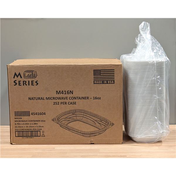16oz Natural Microwave container, M416 - Lot of 252 ( 1 Case ) | MM1