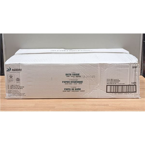 Array  Bath Tissue, Jumbo White, 1000ft, 136180GF - Lot of 12 ( 1 Case ) | MM1