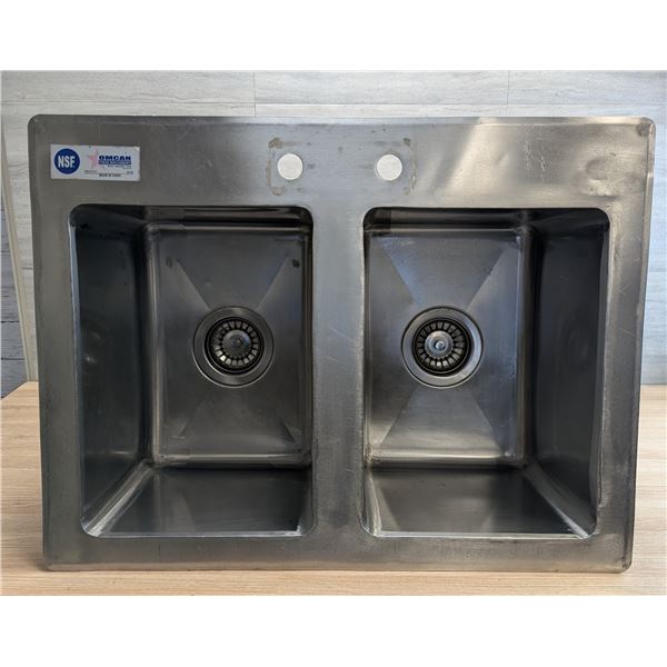 10" x 14" x 10" Two Tub Drop Sink, Omcan 39782 |