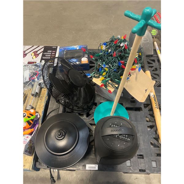 Pallet lot of Electronics and Accessories Including Soundcore Speaker, Fan, and More