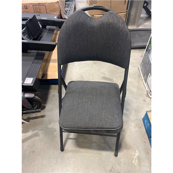 Metal Frame Black Folding Chair with Padded Seat and Backrest