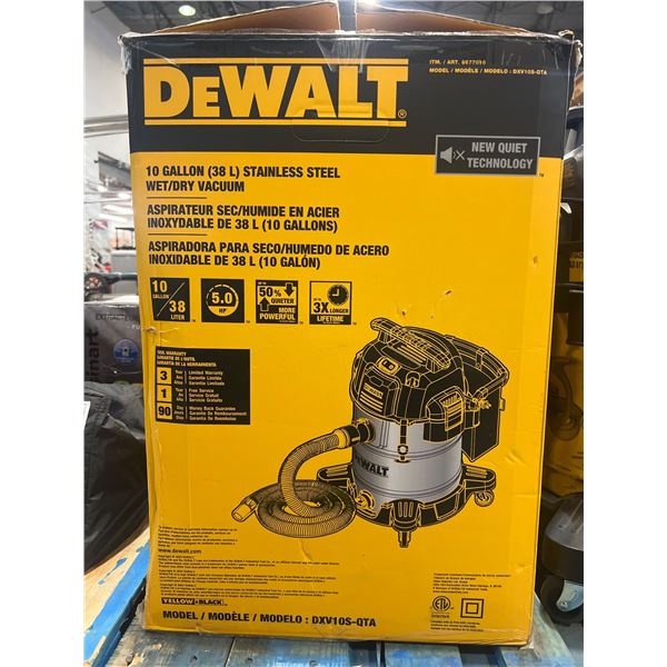 DeWalt DXV10S-QTA 10-Gallon Stainless Steel Wet/Dry Vacuum