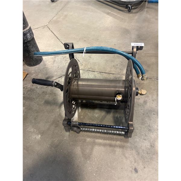 Metal Hose Reel with Hose and Brass Fittings