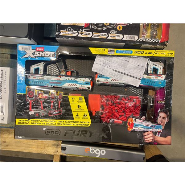 Zuru X-Shot Pro Fury 4-Pack Electric Target Battle Set with Accessories