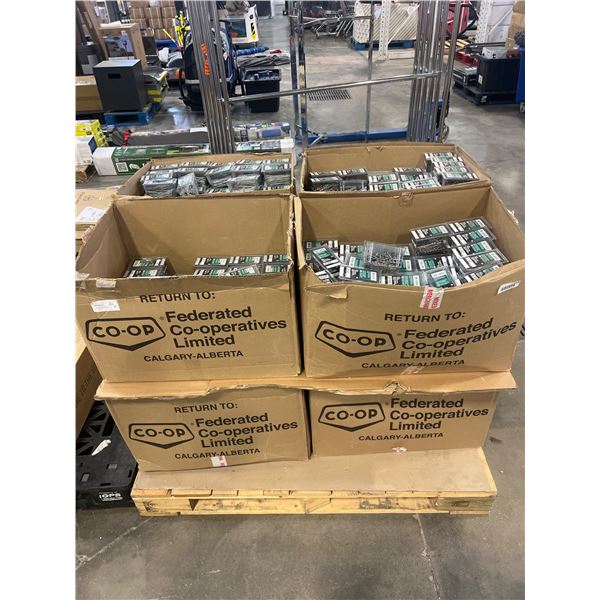 PALLET LOT – Galvanized and Bright Spiral Framing Nails, Various Sizes
