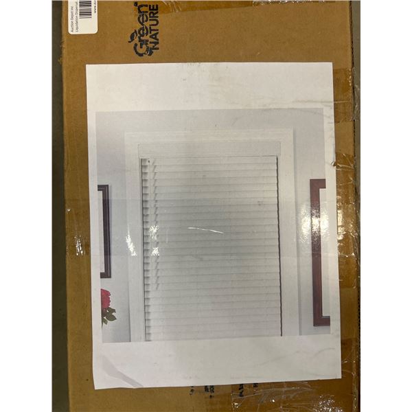 Green Nature Window Faux Wood Blinds, 26-Inch Width, White