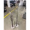 Image 1 : Two Pre-Lit Artificial Trees with LED Lights and Power Adapters