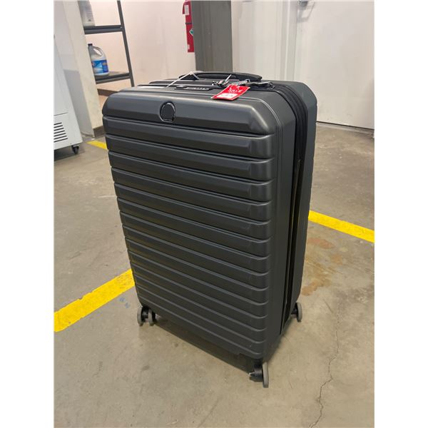 Gray Hard Shell Spinner Suitcase with Combination Lock