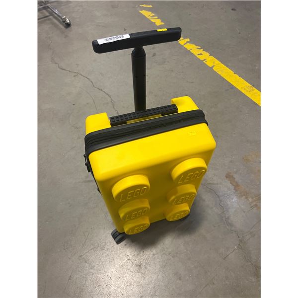 LEGO-Themed Yellow Rolling Suitcase with Telescopic Handle