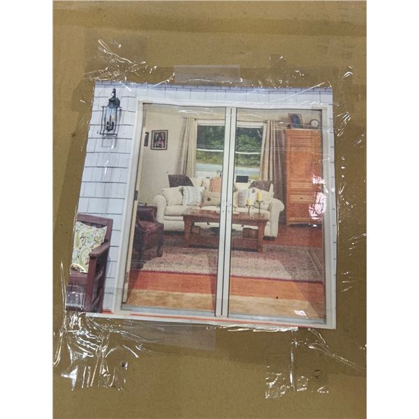 Cool Retractable Double Screen Door, Standard Height, White Frame 1641218