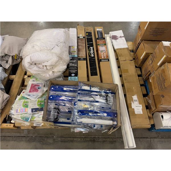 PALLET LOT – Shades, Face Shields, Curtains, and Bedding