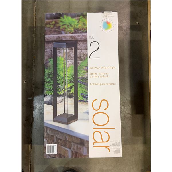 Solar Pathway Bollard Lights – Set of 2 with Rechargeable Batteries