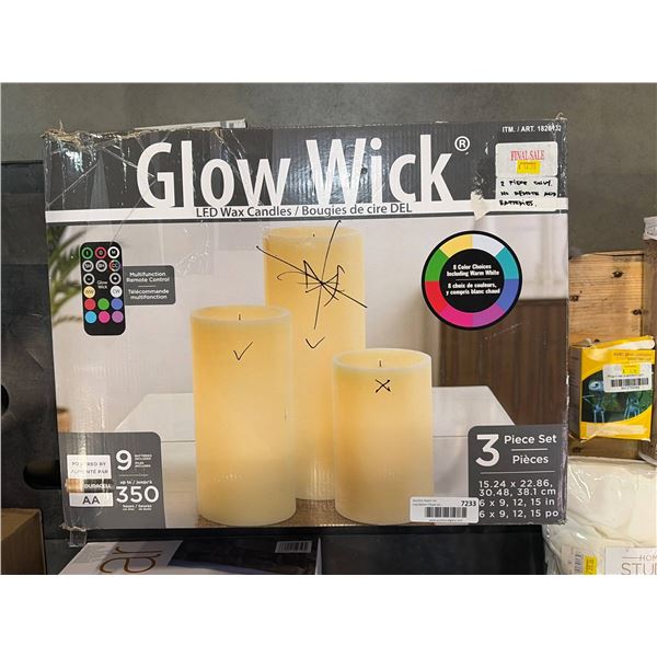 Glow Wick LED Wax Candles with Remote Control and Multi-Color Lighting