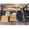 Image 1 : PALLET LOT – Home and Decor Items Including Lighting, Heater, Rug Stop, and Ice Rink Liners